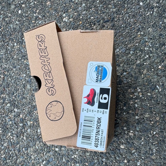 Brand New! Red, toddler boy, slip on Skechers - Picture 6 of 7